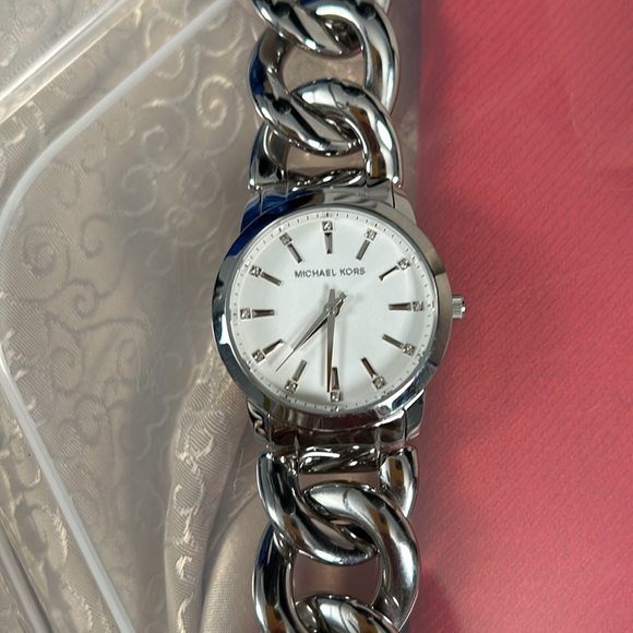 Michael Kors Women's Elena Silver Dial Twist Bracelet Watch MK3607- gently used - Picture 12 of 16